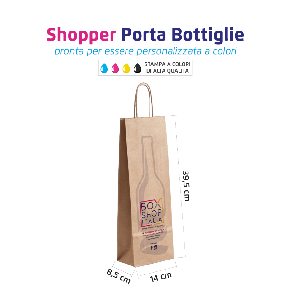 Shopper Porta Bottiglie Personalizzabile - Box Shop Italia