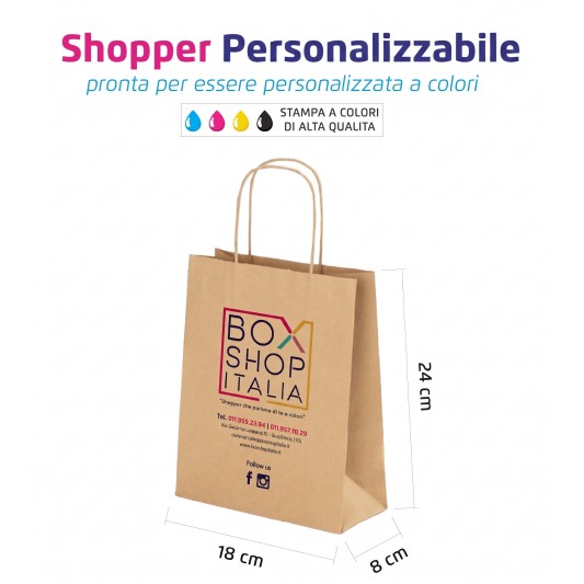 Shopper Personalizzabile Maniglia Ritorta - Box Shop Italia