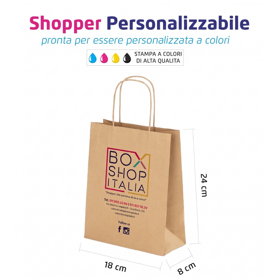 Shopper Personalizzabile Maniglia Ritorta - Box Shop Italia